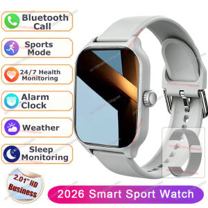 2026 New Smart Watch 2.01 HD Display Answer Make Call Message Preview Sport Modes DIY Dial Weather Forecast For Men Women HW12