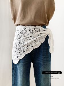WEIAI | Elegant Lace Waist Belt Womens Skirt High-End Triangular Scarf Layering Curtain Jeans Waist Seal Decoration Artistic Style