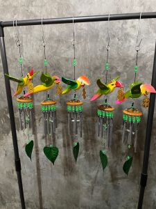 🧧โมบายนกคาบทอง โมบายนก นกไม้ (คาบถั่วทอง น้ำเต้า เหรียญทอง คละให้นะคะ) นกคาบทอง กระดิ่งลม ของแต่งบ้าน โมบายอะลูมิเนียม 6 แท่ง