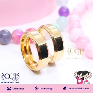 [GRATIS CETAK NAMA] Cincin Couple Titanium Anti Karat M112 | Cincin Pasangan | Cincin Hadiah | Cincin Lamaran | Cincin Tunangan | Aksesoris Pria Wanita