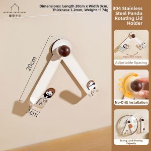 MODERN SWEETHOME | Rotatable Suction Pot Lid Holder Stainless Steel