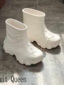 รองเท้าบู๊ตหิมะแบบสวมสบายพื้นยางกันน้ำ ทรงสั้น วัสดุ EVA รองเท้าบู๊ตฤดูหนาวสำหรับผู้หญิง สวมใส่ได้ตลอดทั้งปี