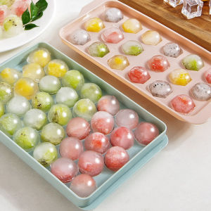 Round Ice Cube Tray Ball DIY Jelly Mold Maker 33 Grids Kitchen Party Cooking Use homemade frozen Freezer Acuan Ais Kiub Bulat 球型冰格造冰盒制冰模具