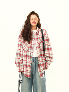 Tagkita | Vintage Brushed Check Shirt Loose Fit