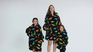 Pokemon New Childrens Printed Lazy Clothes Pullover Fleece Sweater Hooded Lazy Blanket Outdoor Function Baby Cold Weather Clothing