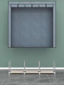 Curtain Wardrobe/ Wardrobe with drawer & Organizer / Almari Baju / Multifunctional Wardrobe/Bedroom Furniture Clothes Rack