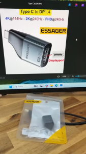 Type C to DP 1.4 (female) 4K 240Hz/ 2K 360Hz/ FHD 480Hz Essager EZJDP -Bảo Hành 6 tháng