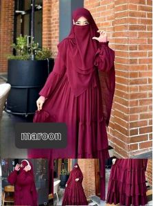 DRESS MIXIO PREMIUM GAMIS SYARI TERBARU | BAJU MUSLIM WANITA KEKINIAN | GAMIS LEBARAN PLUS HIJAB