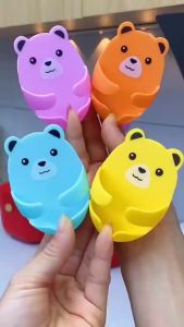 EELHOE | 4 PCS Cute Cartoon Bear Plug Holder Hooks Strong Adhesive No Drill For Home Kitchen Bathroom Storage