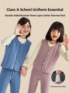 MiiOW | Thickened Warmth Kids Top Inner Cotton Jacket School Uniform Essential Winter Clothes For Boys And Girls Ages 3-14