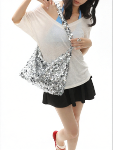 JANDRESS | Silver Sparkly Fashionable Y2K Crossbody Bag