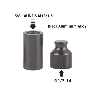 HPa bình khí giải tỏa căng thẳng van Bộ điều chỉnh bảo vệ phụ kiện kiểm tra hợp kim nhôm màu đen M18 * 1.5 5/8-18unf điều chỉnh