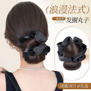 Low Bun Wig for Women Natural Looking Hair Claw Clip Fake Hair Pack Korean Style Lazy Hair Accessories Real Human Hair Material