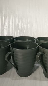 1 LUSIN (12 PCS) Cangkir Ramen Ulir Gelas Plastik Gelas Mug Murah Besar kitcheware BPA FREE Teh-Hitam Kitchenware