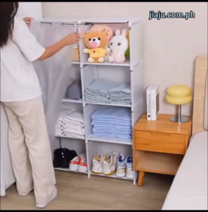 Dustproof Wardrobes Cabinet Clothes Cabinet With Curtain Multipurpose Book Organizer Simple Storage Cabinet for Clothes