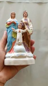 Tượng Thánh gia thất (Gia đình thánh gia) sứ ceramic 15cm trang trí xe hơi bàn học - quà tặng công giáo