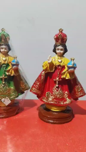 Sto.Niño 26cm Perfect for Home Altars or Sacred Spaces Cross Perfect for Home Altars or Sacred Spaces Viva Sto.Niño Color Green
