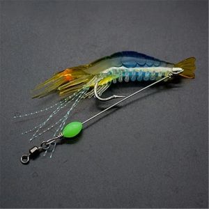 5PCS Soft Shrimp Bait Artificial Worm Baits Luminous Sea Fishing Lure Fishing Silicone Fake Shrimp Bait Tackles