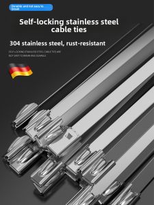 MONLEYTA | High Strength Outdoor Stainless Steel 304 Self Locking Metal Zip Tie German Precision Clamp For Heat Resistant Binding