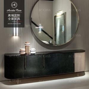 Baxter Italian High-End Style Entrance Hallway Storage Cabinet Artistic Decorative Sideboard Wooden Frame Structure Furniture