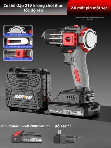 NANWEI | Máy Khoan Búa Không Chổi Than Dùng Pin với Đầu Kẹp Ratchet Kim Loại cho Gia Đình