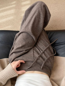 Slimming High Waist Fleece Lined Straight Leg Pants Wide Leg Casual Trousers for Women Autumn Winter New Style Coffee Color