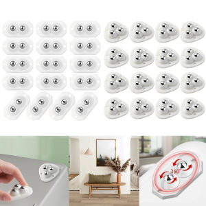 16Pcs Universal Pulley Rotating Wheels Self Adhesive Mini Swivel Caster Wheels 360 Degree Bearing Ball Transfer for Furniture