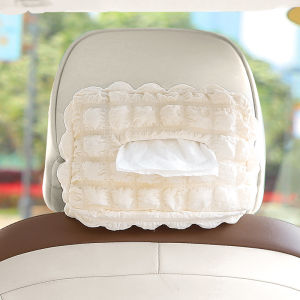 Car Mounted Bear Shape Tissue Box Cloth Art Creative Simple Cute Hanging Style Automobile Tissue Holder Bear Pattern Decoration