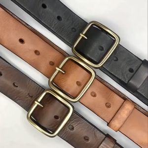 European and American Classics Western Cowboy Style Leather Belt  Men Belt Genuine Leather Luxury High Quality Belt Men Strap Designer Copper Pin Buckle Vintage Jeans Free Shipping New 2021