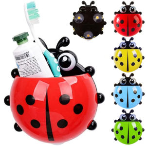 Creative cartoon ladybug shape toothbrush holder toothbrush holder suction cup toiletries rack toothbrush toothpaste holder #1