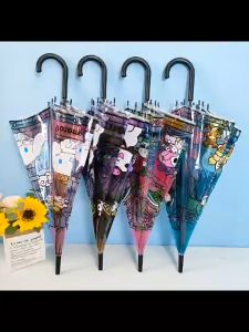 🌂 ร่มใสสามารถมองด้านนอกโดยทะลุผ่านด้านในได้ EVA ลายการ์ตูน มีทั้งหมด 4 ลาย ขนาดเส้นผ่านศูนย์กลาง 101 cm