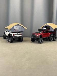 Mô hình xe Ford Raptor F150 kèm cabin ngôi nhà cắm trại có nhạc và đèn chạy cót bằng hơp kim