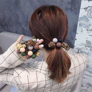 Bengal Tiger Pattern Hair Ties Bracelets Pearl Hair Bands Korean Style Fashion Hair Accessories Durable Rubber Hair Bands