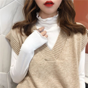 Womens Fleece Lined Half High Neck Base Shirt Long Sleeve Inner Wear Commute Style Korean Version Slim Fit White Autumn Winter Ear Look Top