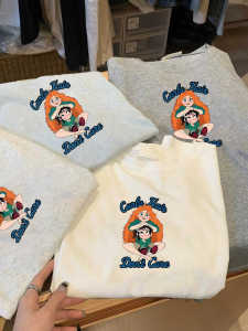 Áo Thun Cotton Tay Ngắn Dáng Rộng Màu Trắng in Họa Tiết Mùa Hè Cho Nữ Áo Thun Cổ Tròn Tay Ngắn Chất Liệu Cotton