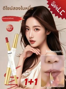 Double Ended ลิปสติก Lip Liner ไม่ติดถ้วย Matte ลิปสติกดินสอสีแดง Nude Long Lasting กันน้ํารูปร่าง Sculpt Lip