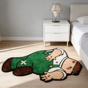 VIKAMA Creative Cartoon Alien Character Non‑Slip Area Rug Soft Bedroom Side Rug Entrance Floor Mat Easy Clean Home Decoration