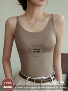 ZISU | Silk Icy Comfort Tank Top with Pads Seamless Back