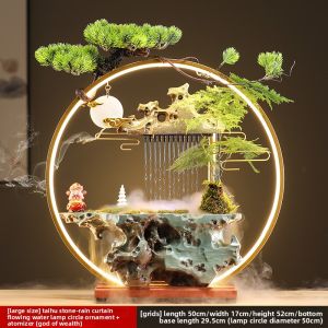 New Chinese Style Circular Water Feng Shui Wheel Wealth Attracting Cat Office Decorative Ornaments for New Home Moving Gifts