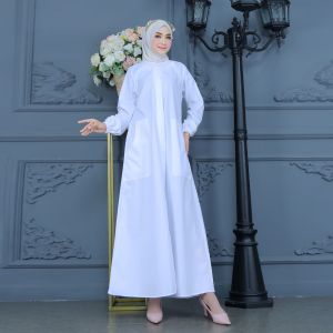 dungkan.id GAMIS BASIC WANITA DEWASA MUSLIMAH | GAMIS POLOS LEBARAN HAJI & UMRAH SIMPEL TERBARU