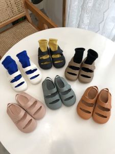 Childrens Jelly Shoes Candy Colored Soft Padded Head Hollow out Plastic Roman Sandals Beach Water Shoes for 1-5 Years Old Boys And Girls