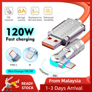 6A 120W Fast Charging Cables USB Type C Gaming Silicone Fast Charging With Data Transmission Silicone Cable For Huawei IOS