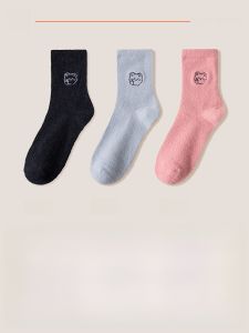 JINGCHI | White Fleece Lined Thick Mid-Calf Sleep Socks For Women Home Warmth Postpartum Mink Velvet Floor Slippers Autumn Winter