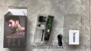 Afdeal | Cordless Men Beard Trimmer Rechargeable Electric Shaver with 20 Trim Built-in Vacuum Clipper for Mustache Sideburns Grooming Kit
