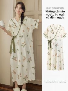 MiiOW | Đồ ngủ dài tay mùa hè cho nữ MiiOW Cat Person V-neck in hoa polyester 100% mặc ở nhà và ngoài trời