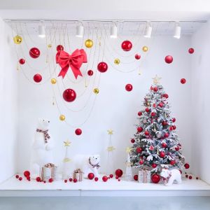 Christmas Decorative Scene Setup Christmas Snow Tree Small Bear Floor Standing Display Popular Christmas Atmosphere Set