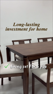 [FREE INSTALLATION] Como Home 1+1+4 Solid Wood Dining Set | Set Meja Makan