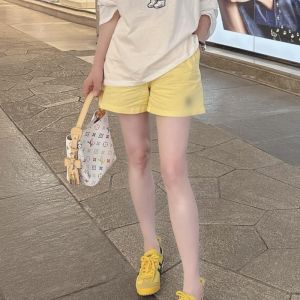 VKSOD | Korean Lazy Sweet Style Womens Long Sleeve Round Neck Animal Dog Design Thin Short Pants Set Straight Leg Summer Outfit