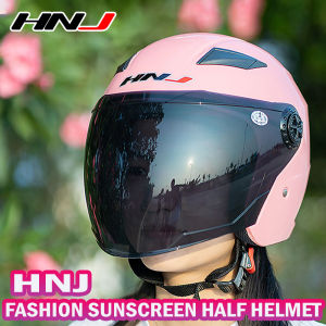 HNJ Half Helmet Open Face Motorcycle Single Visor Motor Orang Dewasa Helmet
