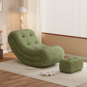Moon Rocking Chair Lazy Sofa Living Room Small Fresh Style Single Person Couch Caterpillar Leisure Chair Modern Simple Design